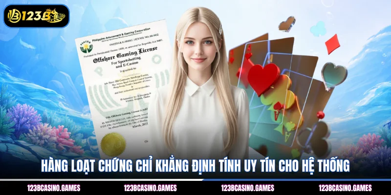 123B - Link Trang Chủ 123B.Com An Toàn - Đăng Ký +88k 8 Hàng loạt chứng chỉ khẳng định tính uy tín cho hệ thống